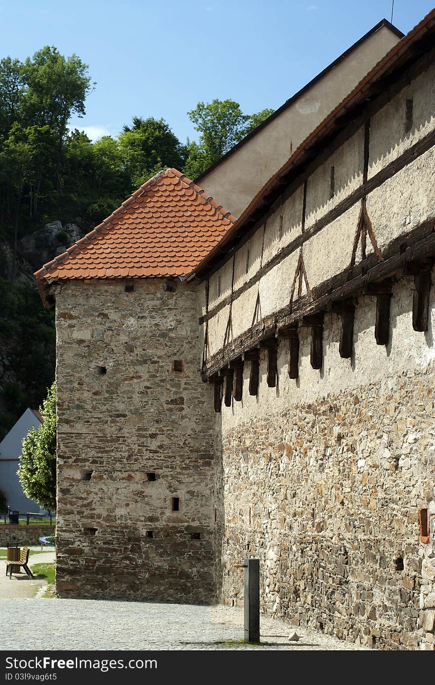 Gothic building in Cesky Krumlov, Czech republic