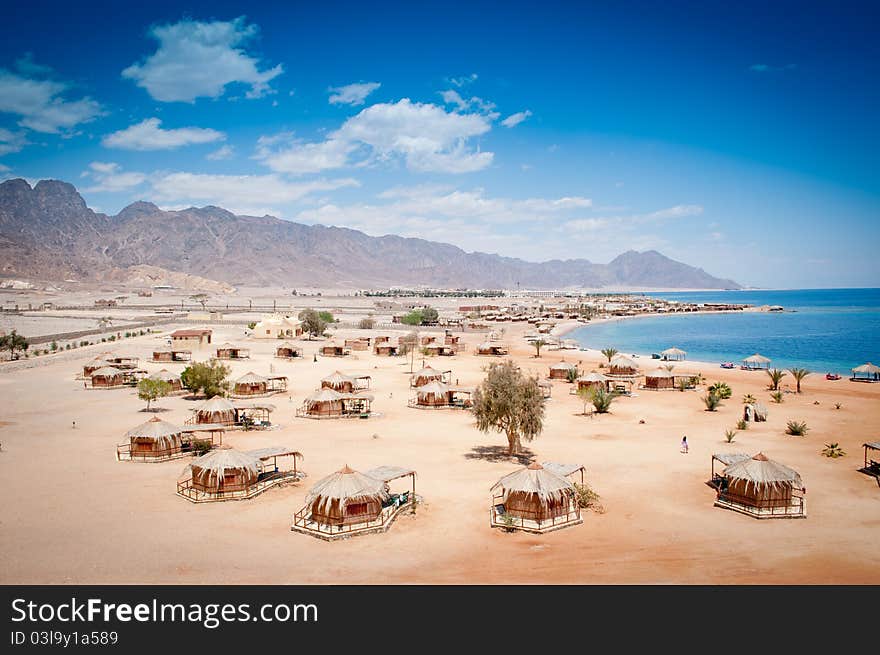 The simple life in sinai formed of huts made of wood. The simple life in sinai formed of huts made of wood