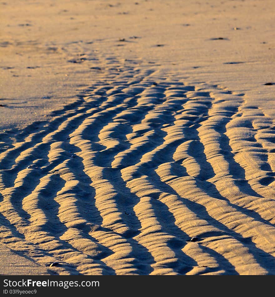 Close up of the sand on a beach