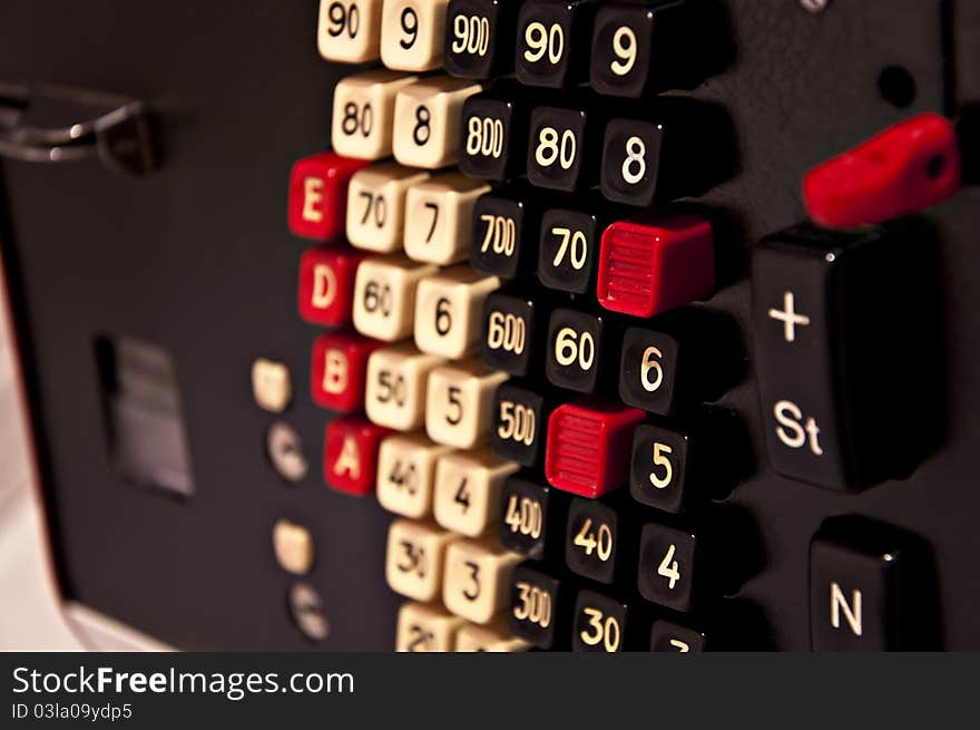 Old vintage italian cash register