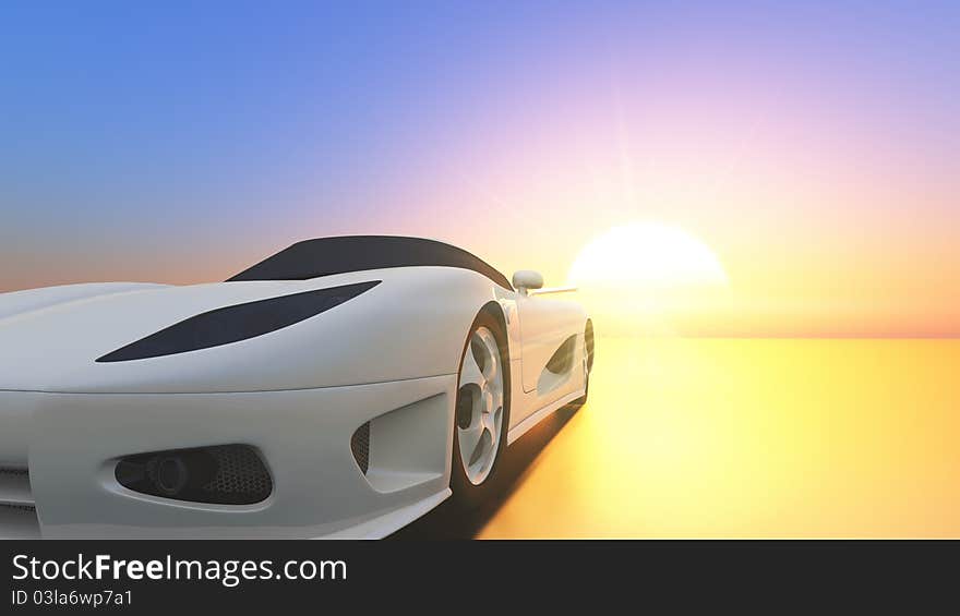 Driving image of the Sports car