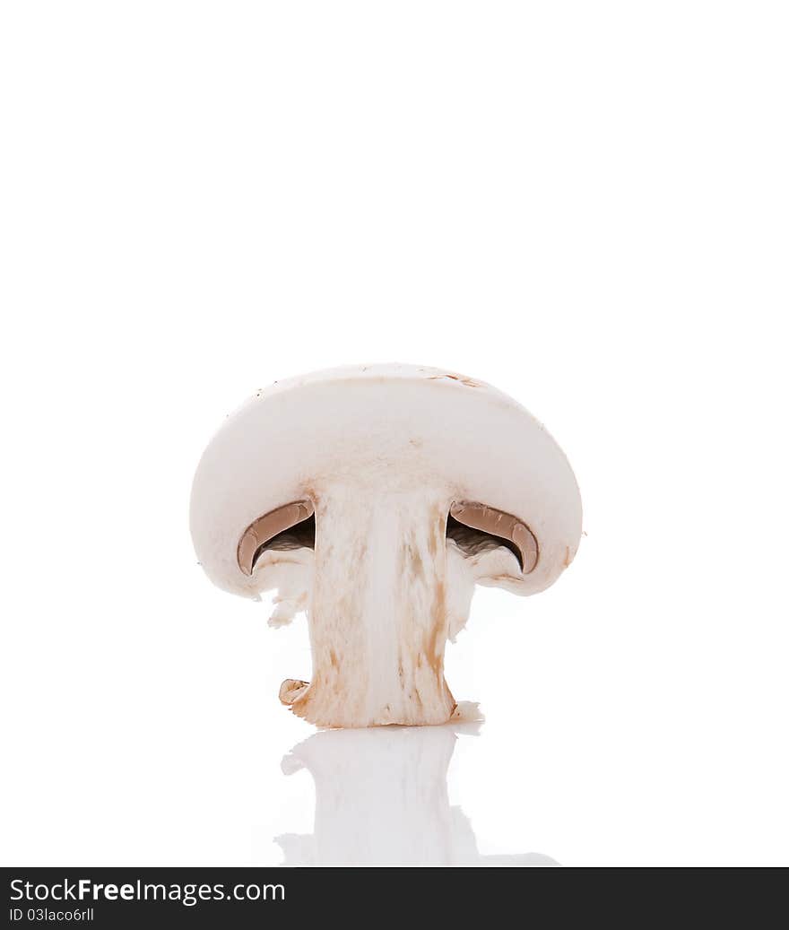 Half cutted mushroom