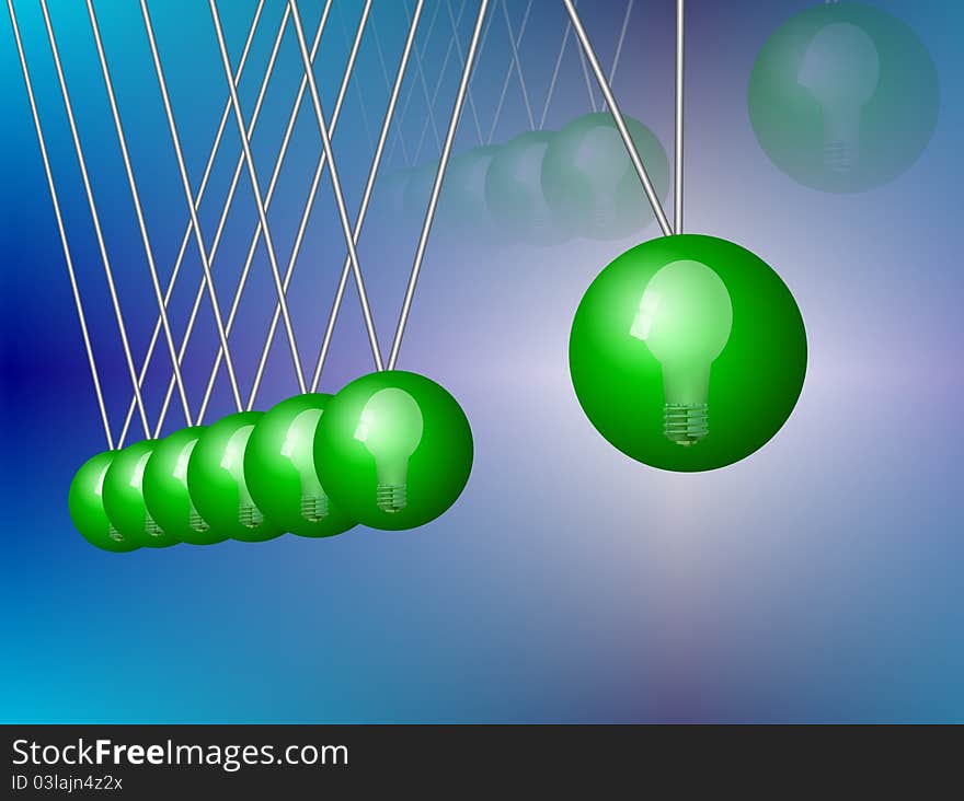 Green Newtonâ€™s Cradle