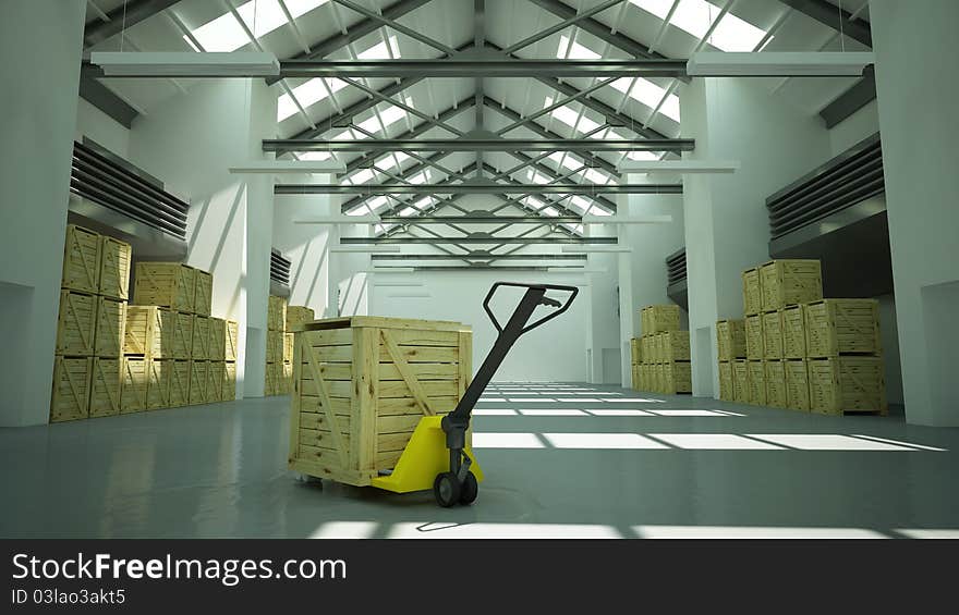 View of an empty or abandonned factory. View of an empty or abandonned factory