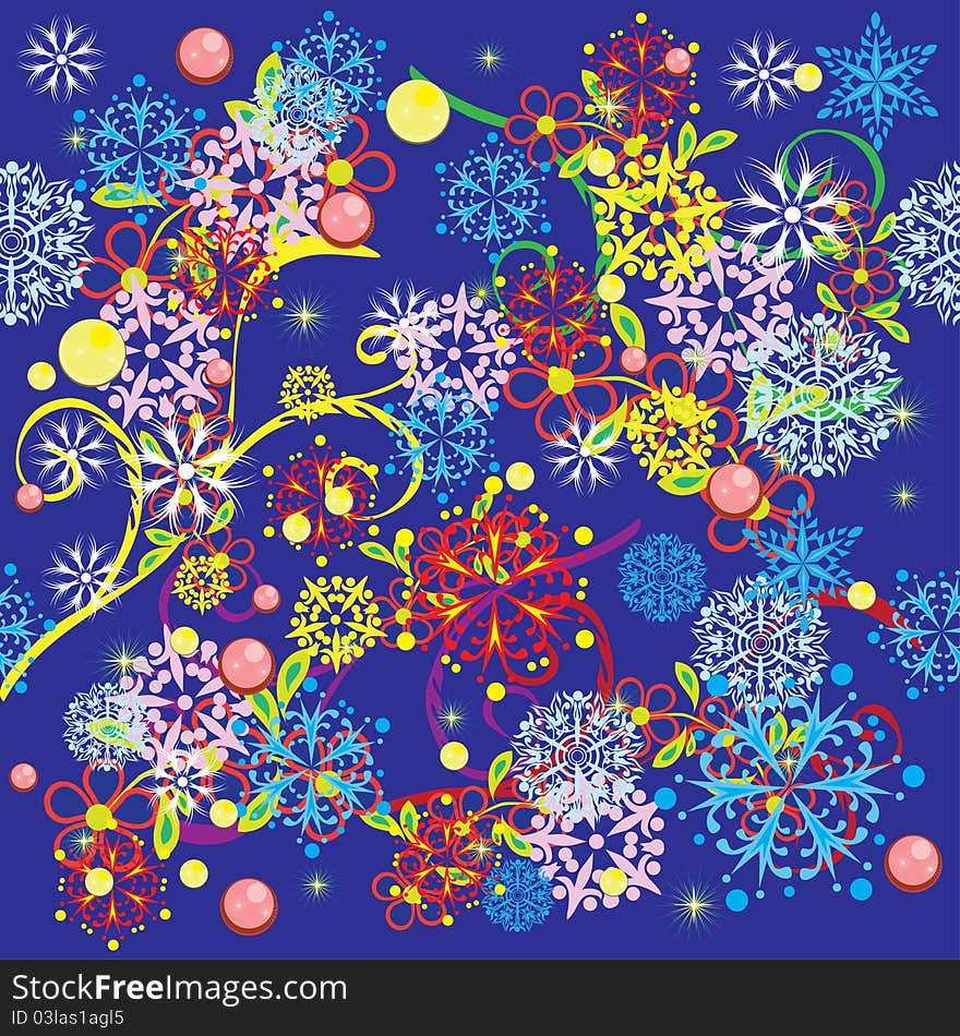 Abstract pattern with flowers