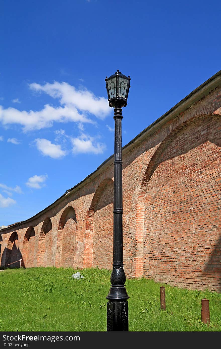 Old torch near fortress wall