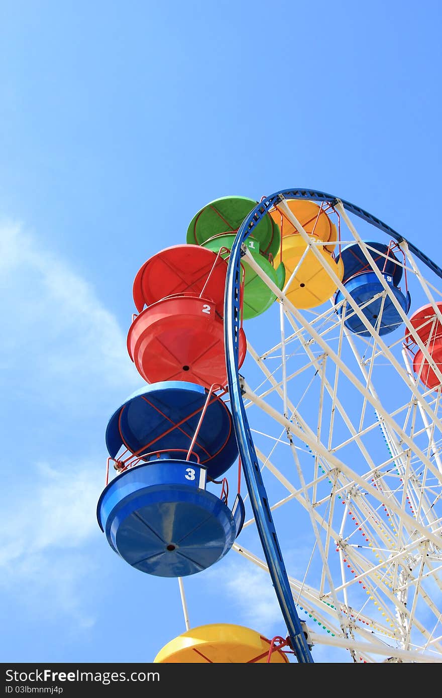 Attraction Ferris wheel at an amusement park.