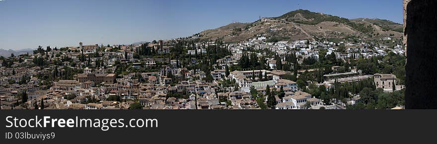 Granada city as seen from the Alhambra Palace. Granada city as seen from the Alhambra Palace.