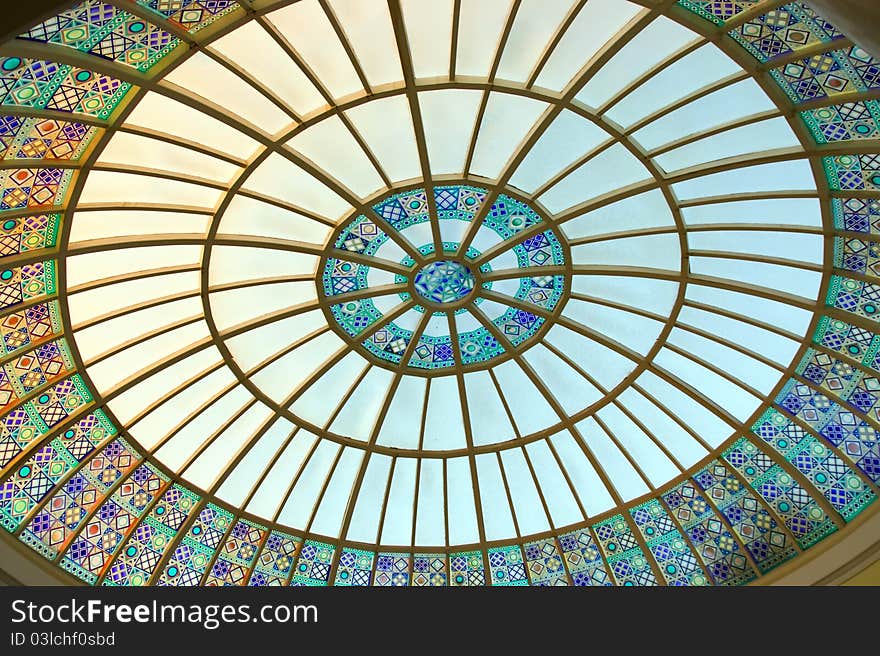 Dome with mosaic in blue colors