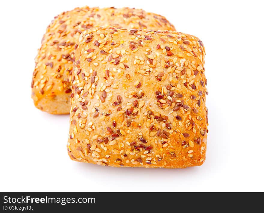 Tasty bun, isolated on a white background