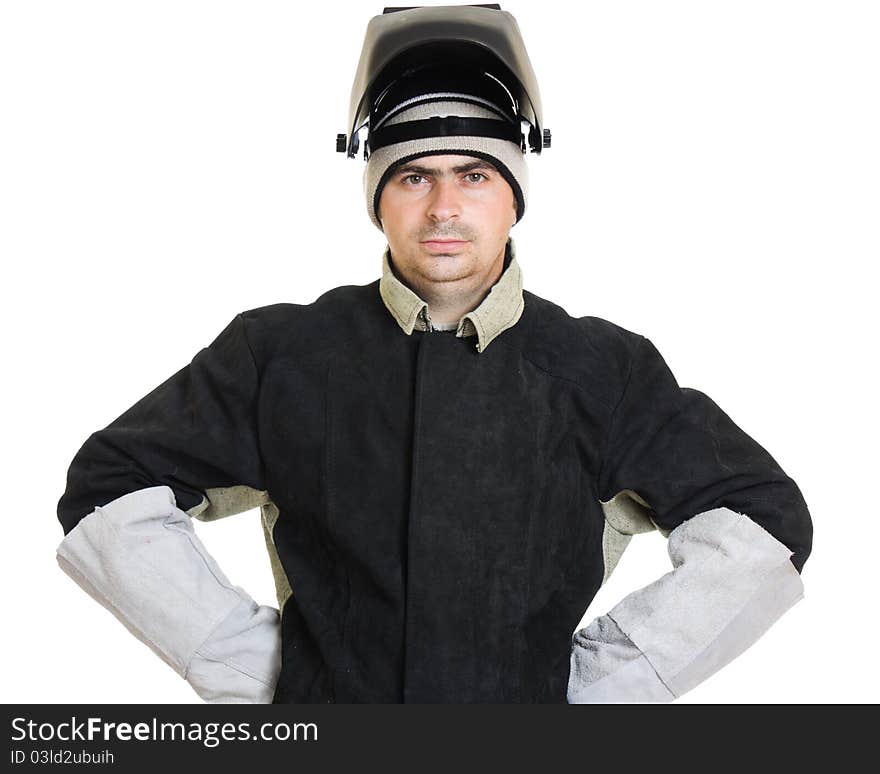 Welder on a white background. Welder on a white background.