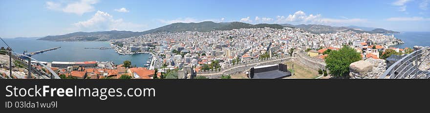 A panorama of the greek city, Kavala