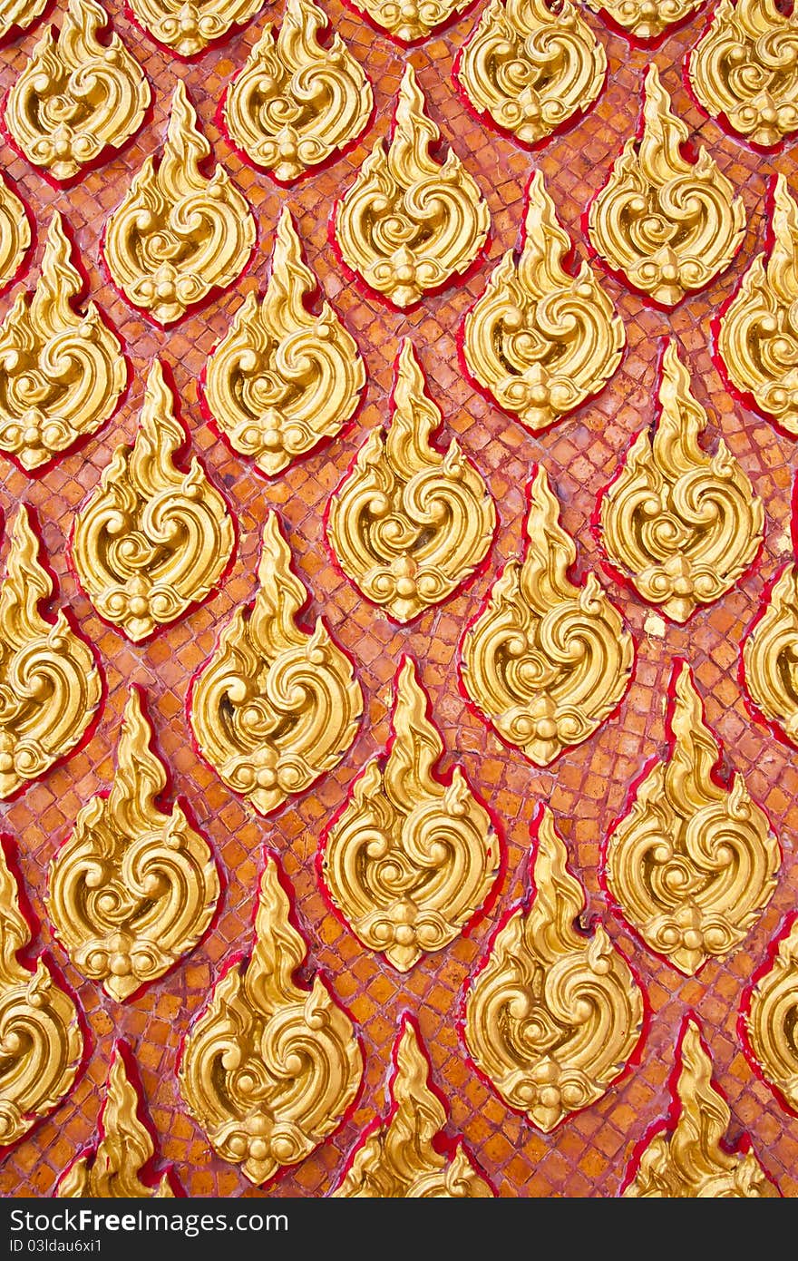 Thai art gold painting pattern. Thai art gold painting pattern