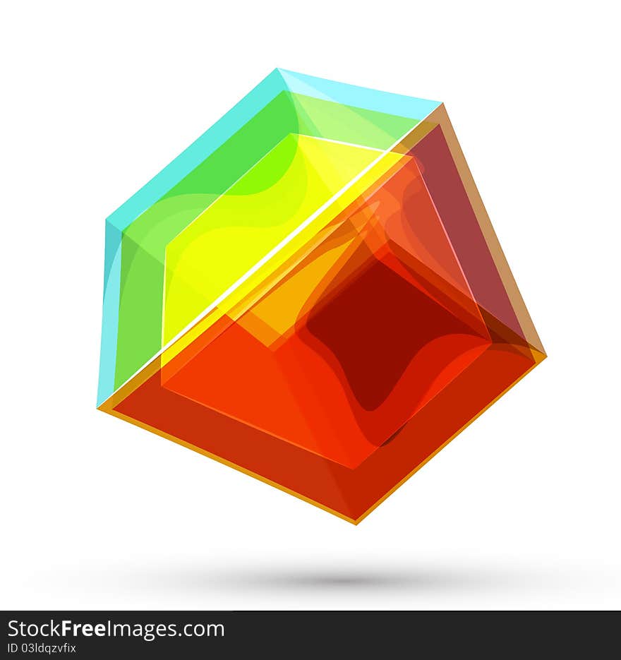 Vector Shiny Transparent Glass Cube Background