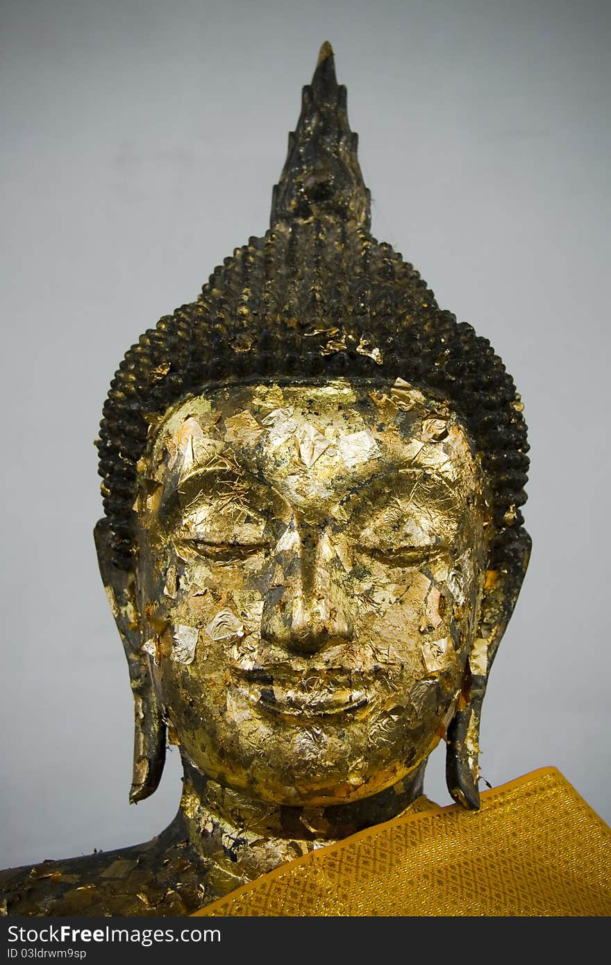 A close up shot of Thailand Buddha's face. A close up shot of Thailand Buddha's face.