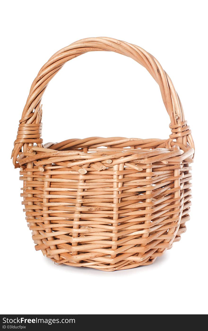 The wattled basket isolated on white background