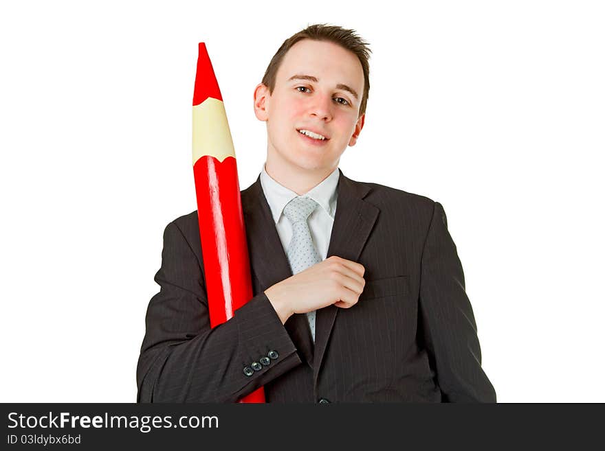 Businessman With Red Pencil