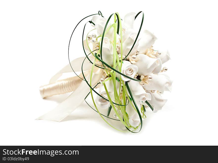 Bridal bouquet. On white background