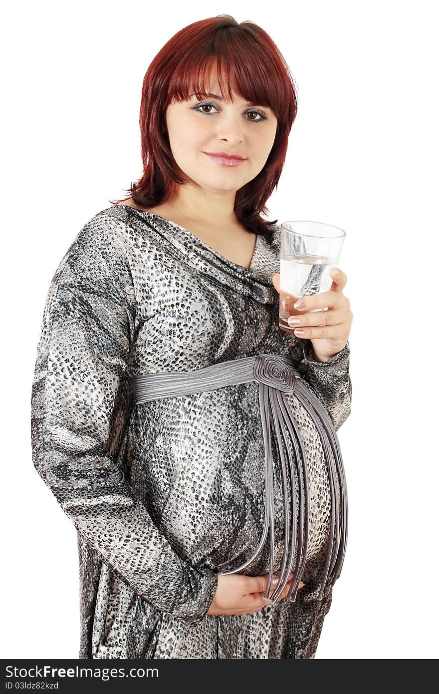 Woman holds the glass