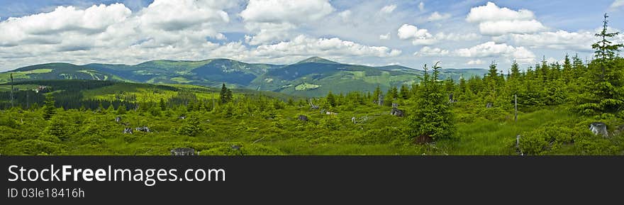 Nice panorama of Krkonose mountains