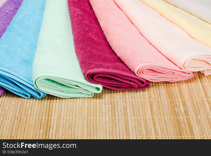 The combined colour towels as a background