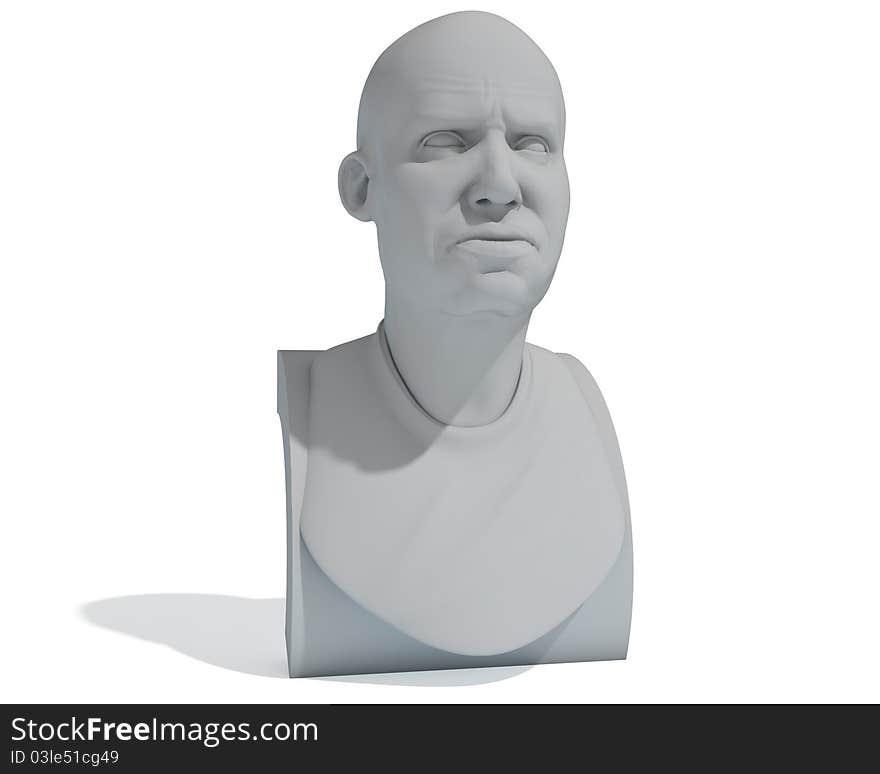 Bust of a man isolated over white. Bust of a man isolated over white