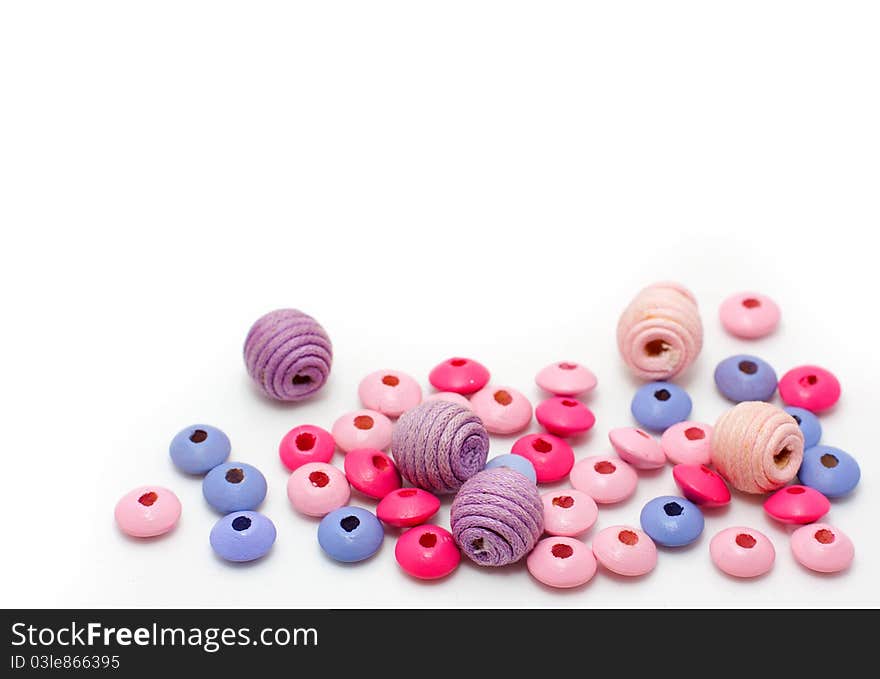 Colorful wooden beads