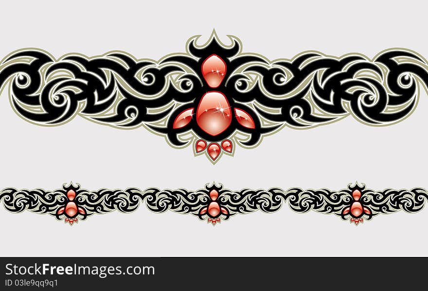 Vector ornament In tribal style. Vector ornament In tribal style