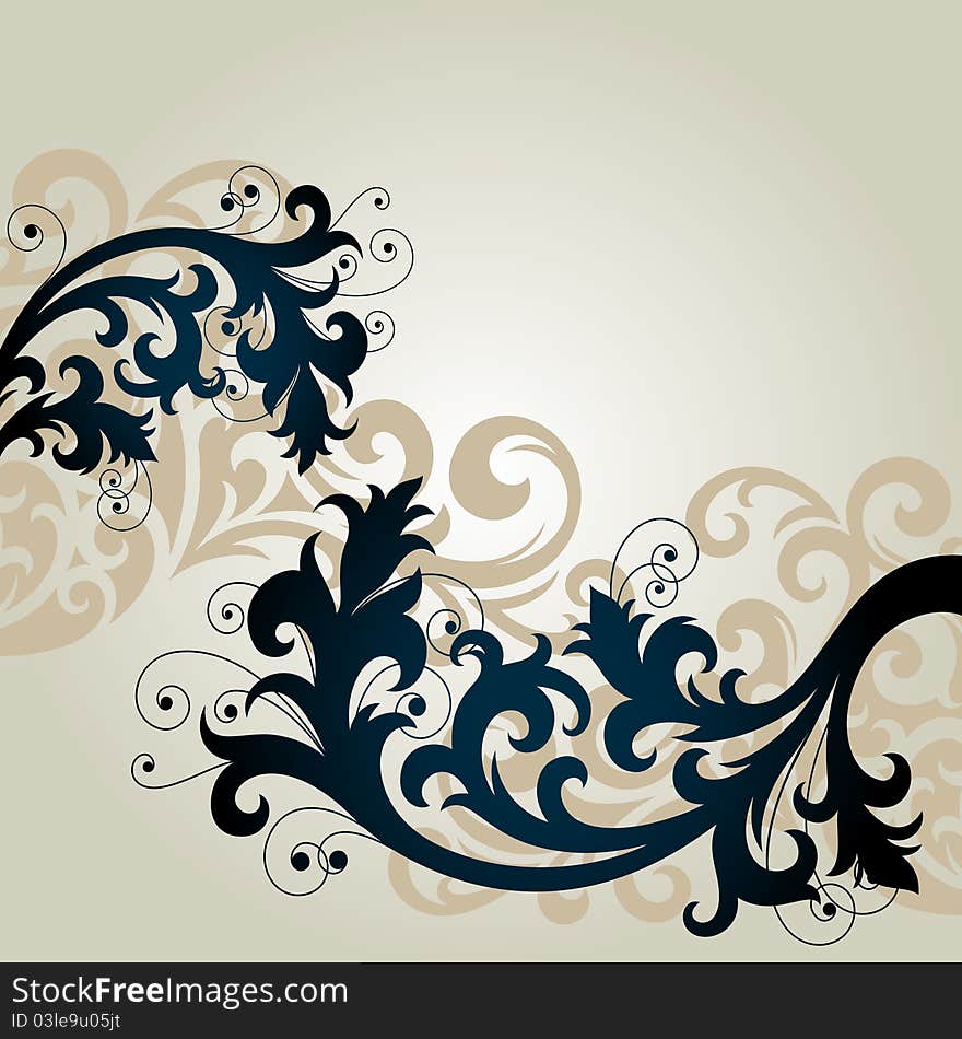 Vector ornament In floral style. Vector ornament In floral style