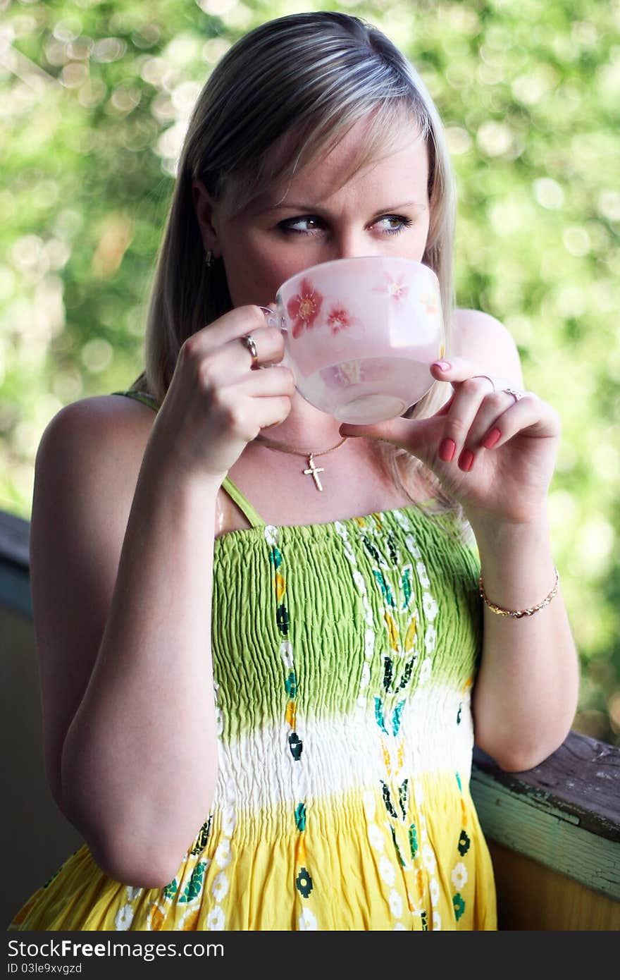 Woman Drinking Tea