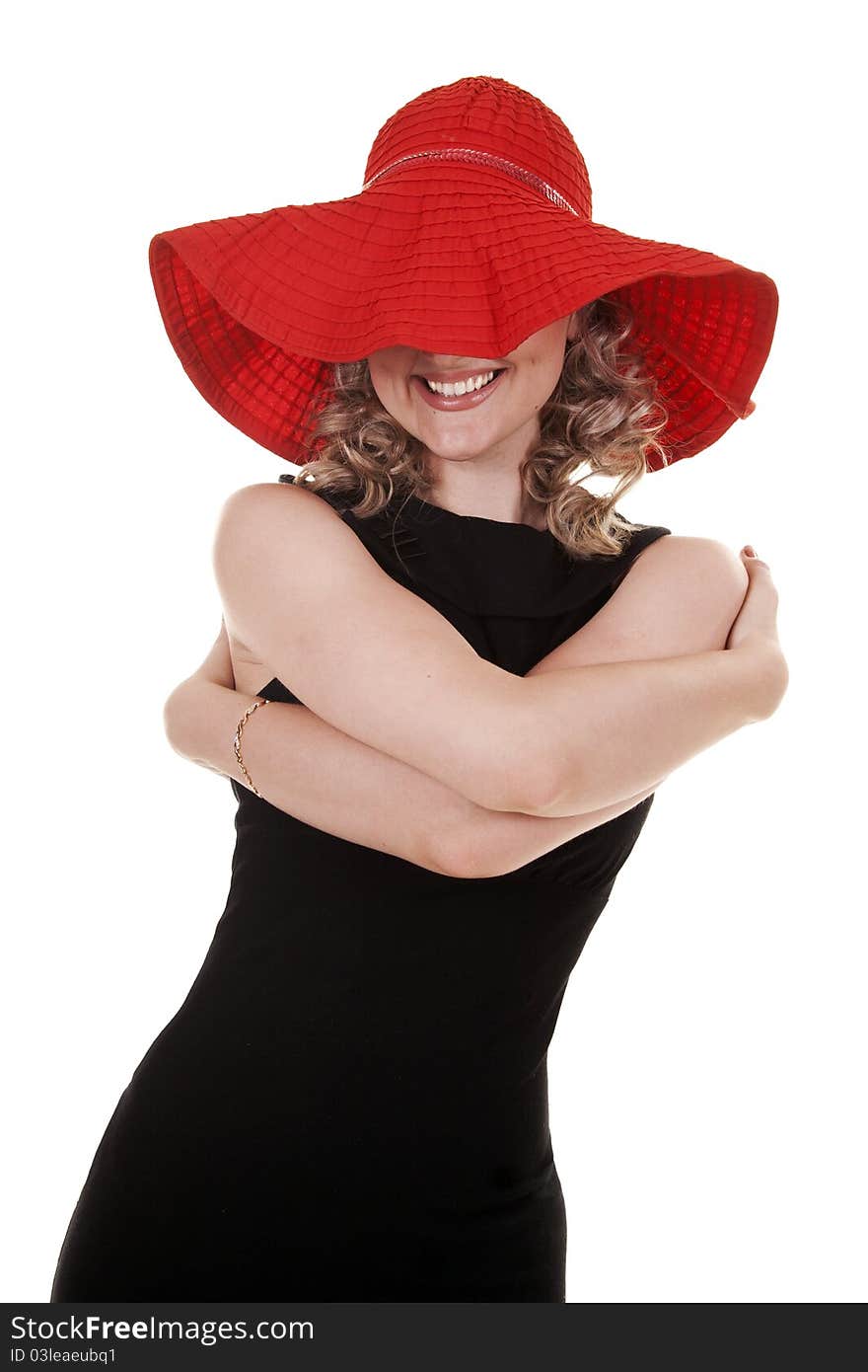 Pretty Woman With Hat In Studio