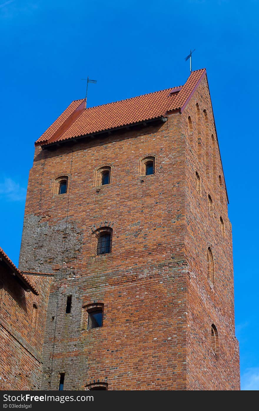 A picture of the medieval Trakai castle in Lithuania. A picture of the medieval Trakai castle in Lithuania