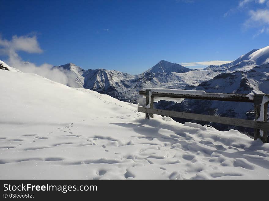 Above the clouds in the Austrian Mountains