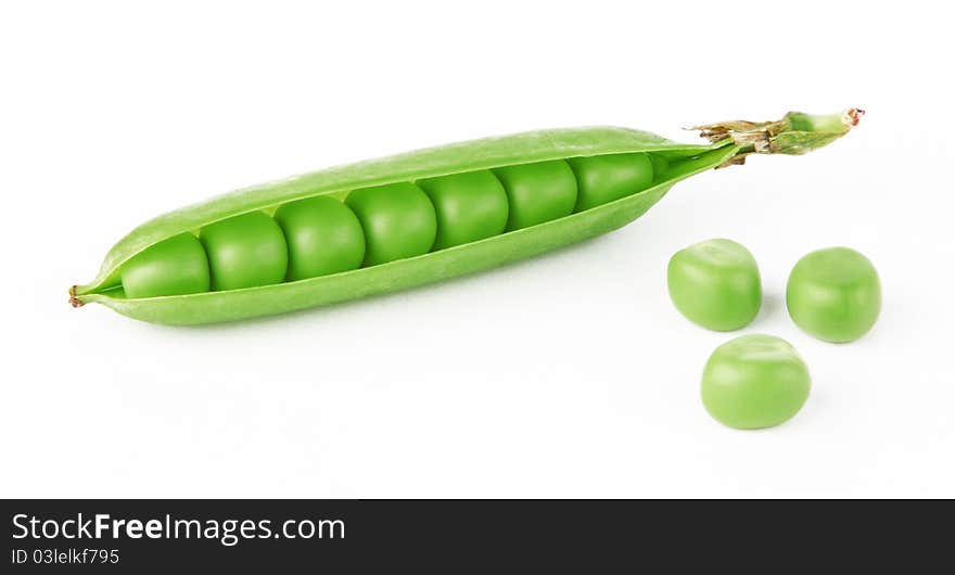 Peas isolated on white background