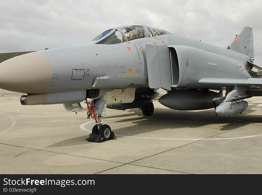 A German Air Force F-4 Phantom basks in the sunshine. A German Air Force F-4 Phantom basks in the sunshine