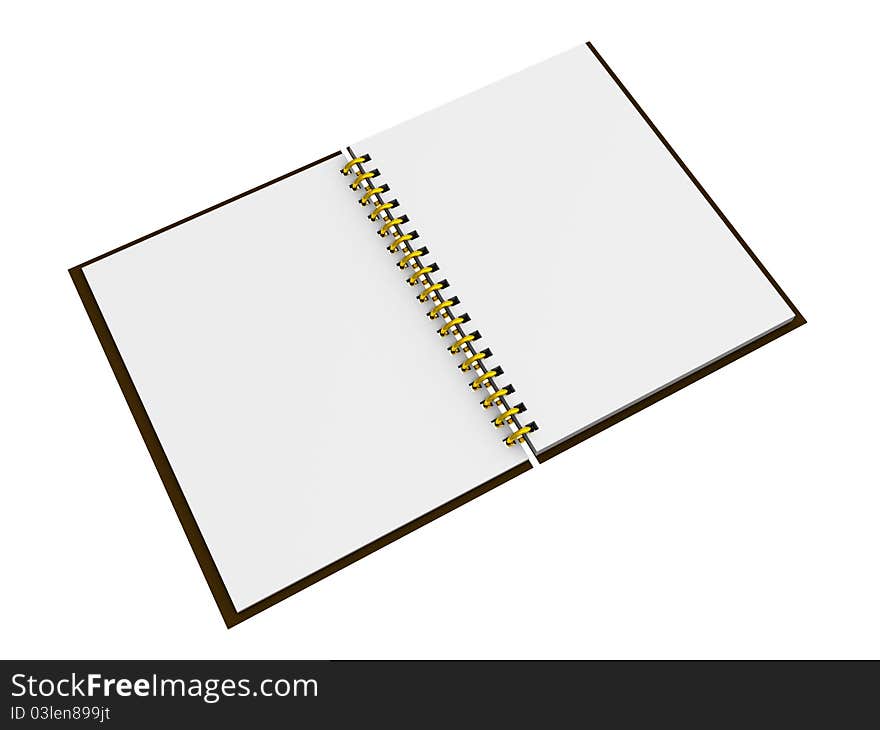 Stylish business notebook on white background isolated