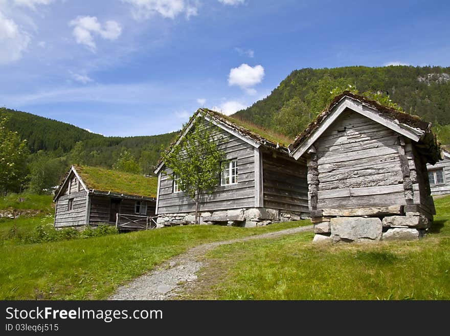 Ancient wooden huts, Norway