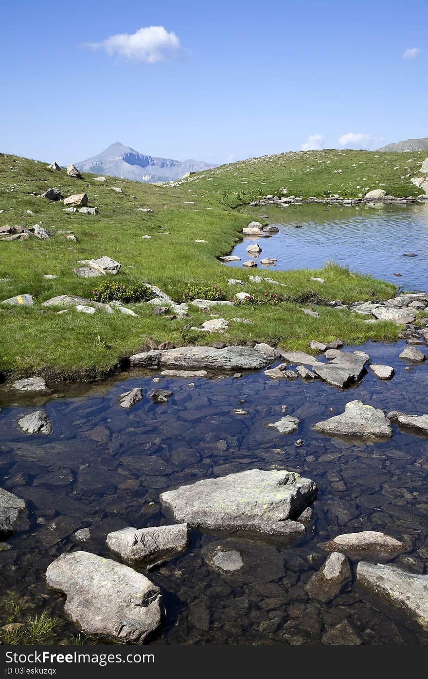 Mountain and lake of Lausfer