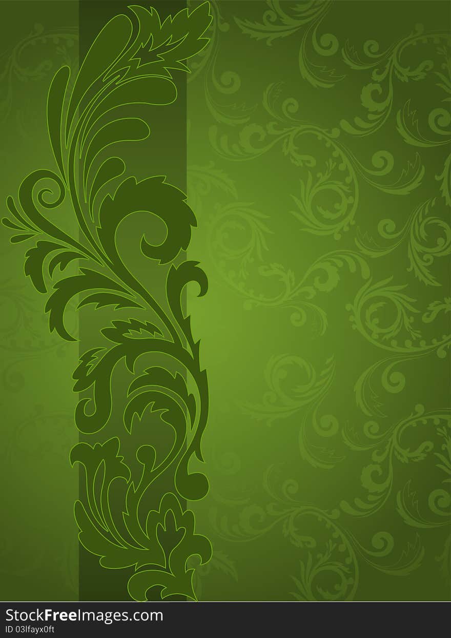 Green background with ornament