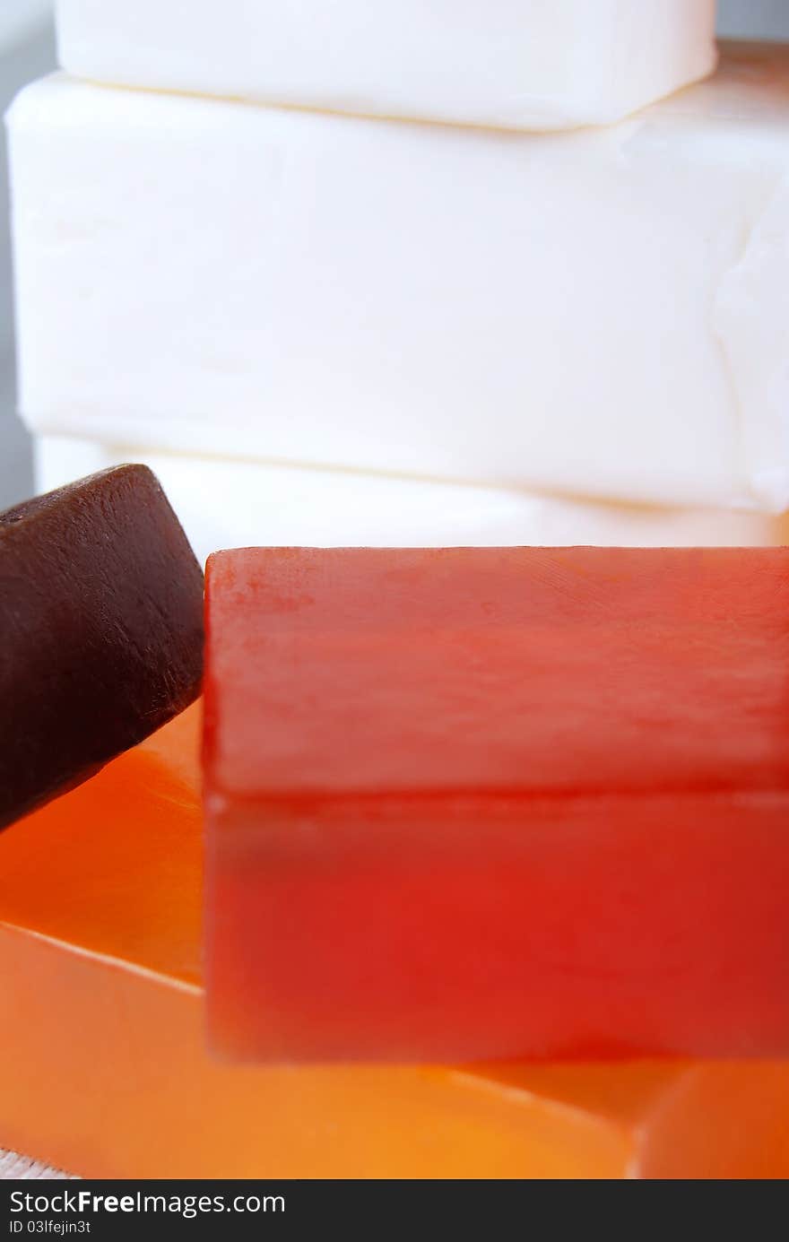 Orange color, beautiful scented soaps