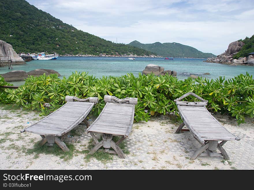 Landscape of nangyuan island of the clear ocean, clear sky , and activity.