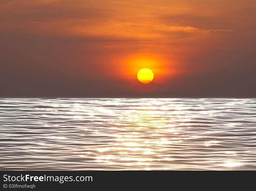 Art work of beautiful water wave with sunset. Art work of beautiful water wave with sunset