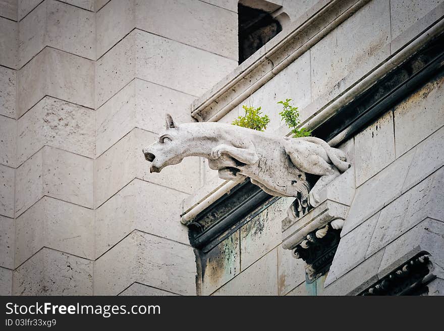 One of famous Chimeras on the cathedral Notre Dame. One of famous Chimeras on the cathedral Notre Dame