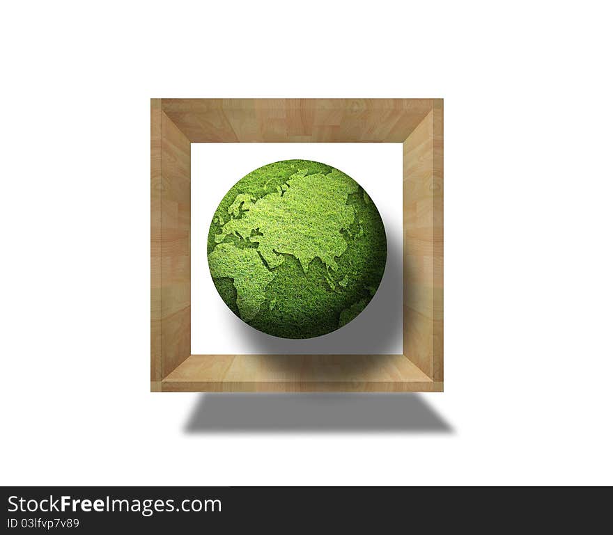 Grass globe in the box