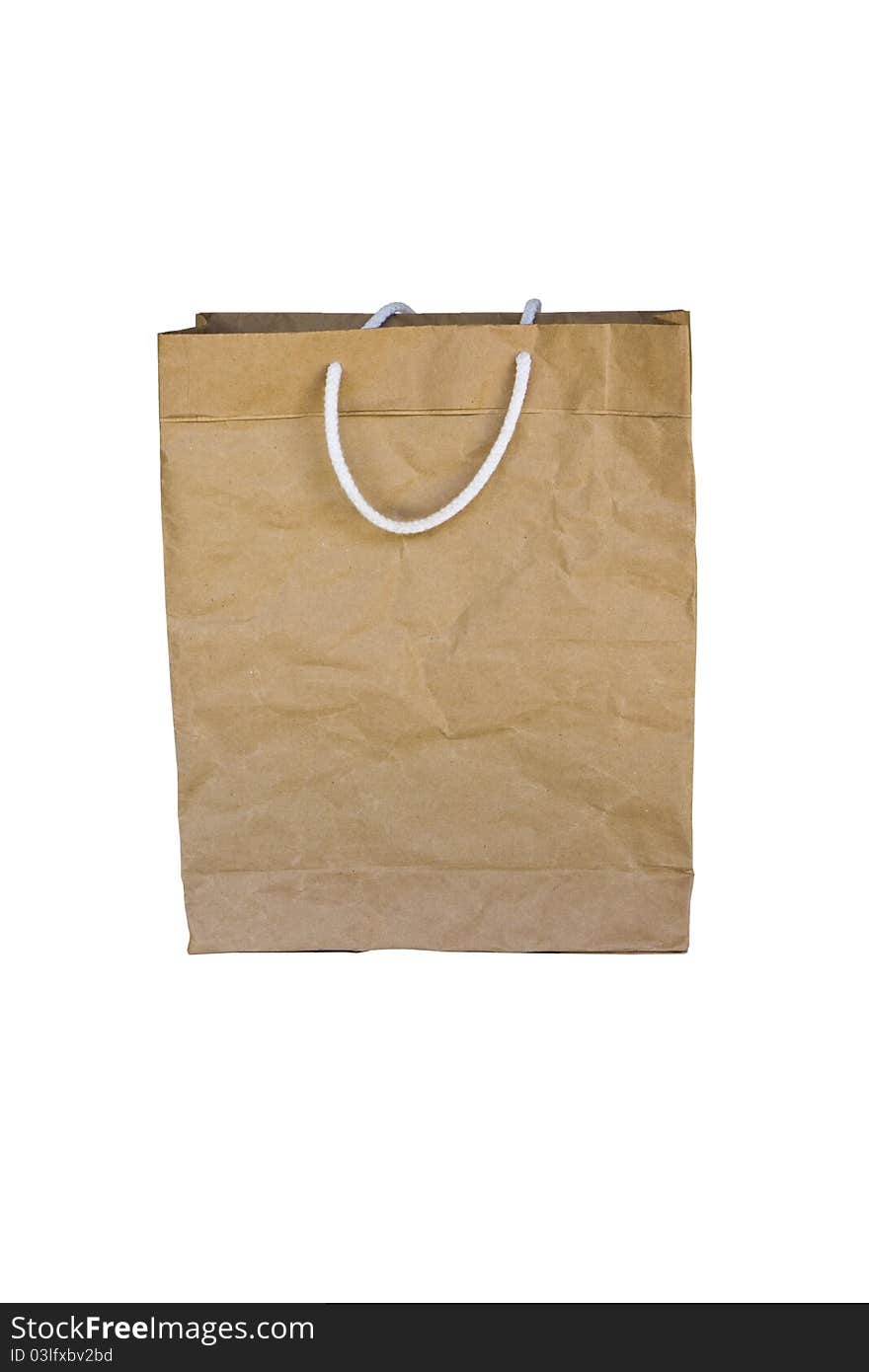 Front of Brown Crumpled paper Bag form the market