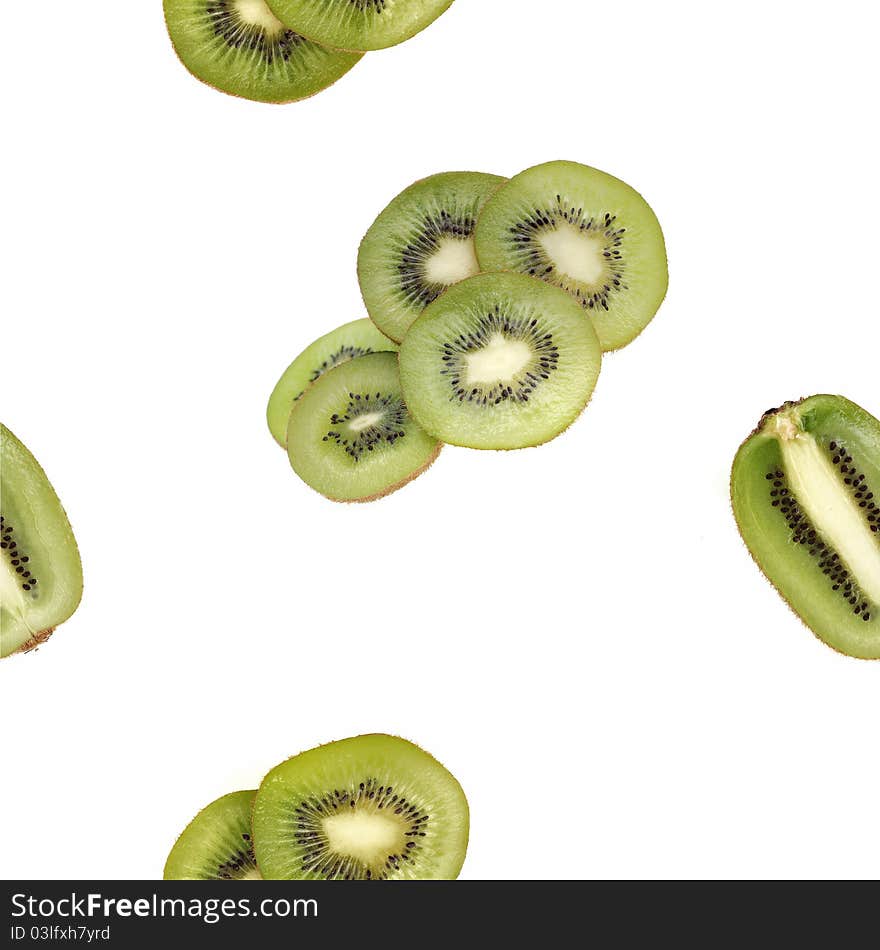 Seamless background of kiwi fruit isolated on white background. Seamless background of kiwi fruit isolated on white background