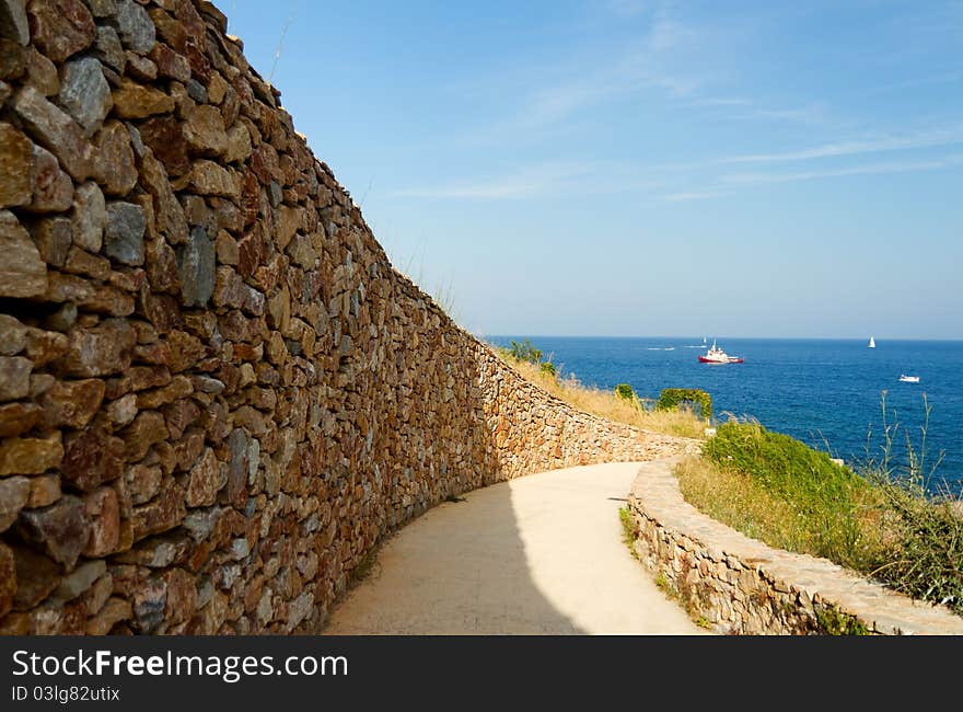 Beautiful curved road on the Spanish coast