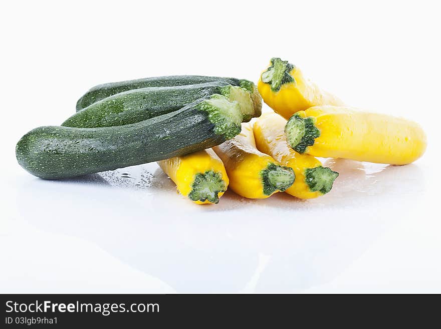 Green and yellow zucchinis