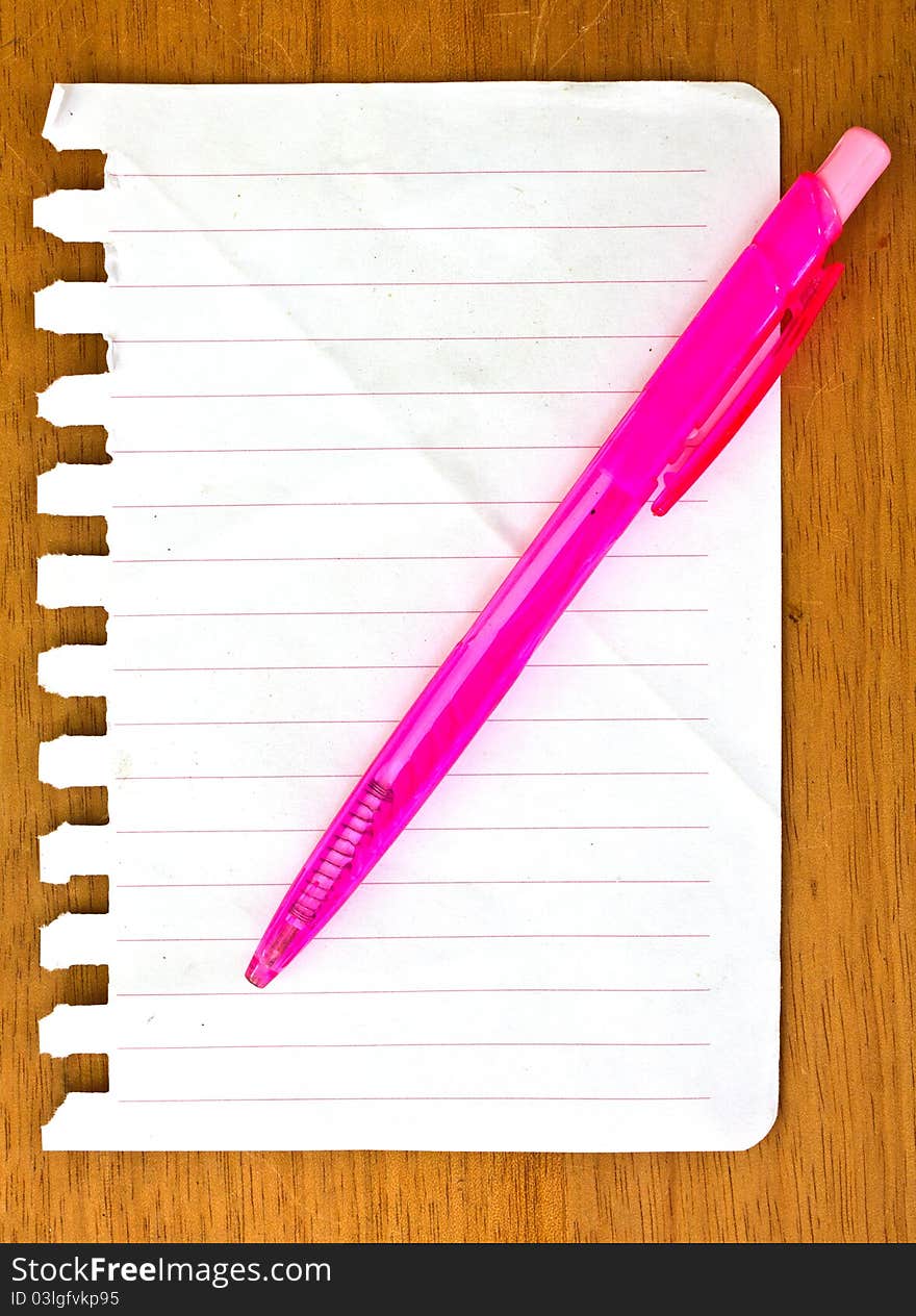 Notebook Paper & Pink Pen