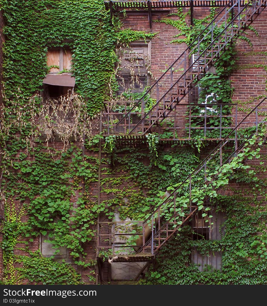 Oddly beautiful exterior of an old, abandoned building. Oddly beautiful exterior of an old, abandoned building